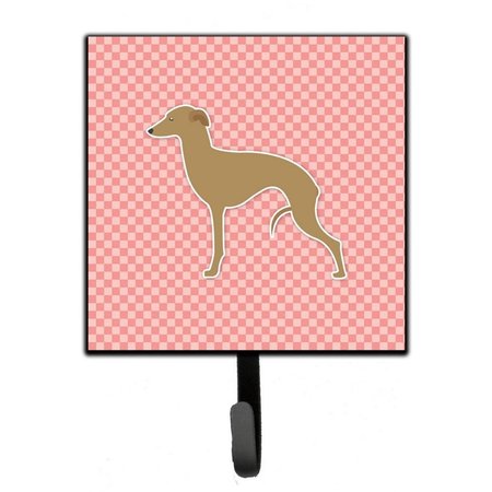 MICASA Italian Greyhound Checkerboard Pink Leash or Key Holder MI221807